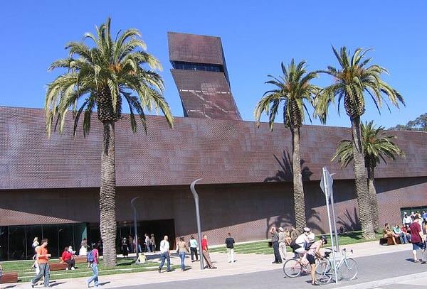outside the de young museum in