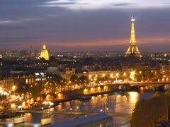 A view over Paris at night - very romantic.