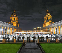 The ice rink by Greenwich's Old Royal Naval College