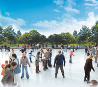 Skaters at Hampstead Heath's ice rink