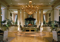 A gorgeous hotel lobby