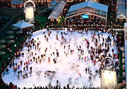 Ice skating at The Pond in Bryant Park