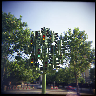The confusing traffic light in London Docklands.