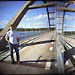 My dad and grandma, photographed on the bridge my granddad built.