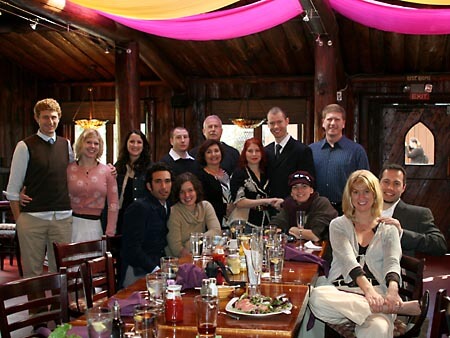 All the guests and family at Lauri and Jack's wedding lunch.