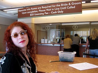 We're just getting ready to pick up our marriage licence in Las Vegas, Nevada.