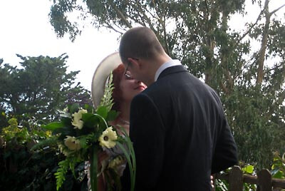 Jack and Lauri's wedding kiss.