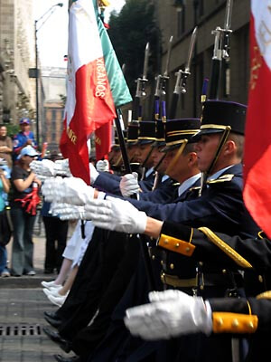 Army parade on Mexico's Independence Day.