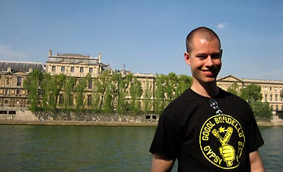 Jack on a sunny April day by the Seine, Paris.