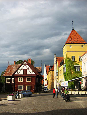 This is the old city center of Visby, Sweden.