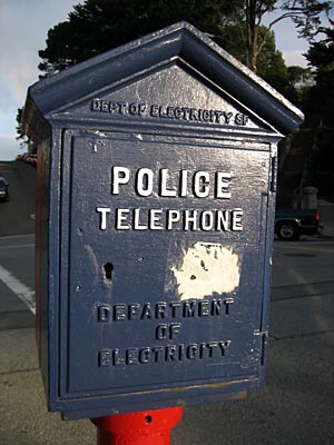 The old police telephone boxes are still around in San Francisco. This one I found on Russian Hill.