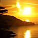 Gorgeous sunset over the Pacific Ocean from San Francisco's Presidio park