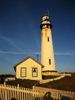 The famous Pigeon Point Lighthouse near Santa Cruz in California