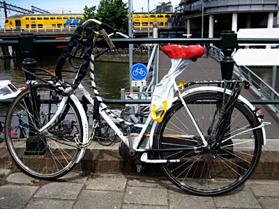 One of the many thousands of bikes found everywhere in Amsterdam.