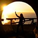 Silhouette picture in Big Sur at sunset