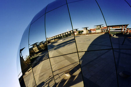 Big mirror-ball on Millenium Square.