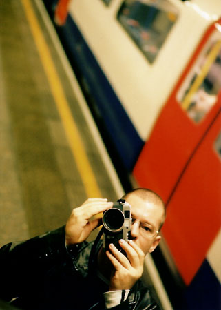 Self portrait in the London Underground.