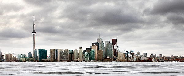 Toronto cityscape in winter