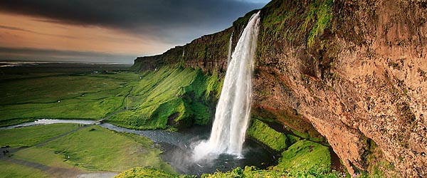 A waterfall in beautiful Iceland