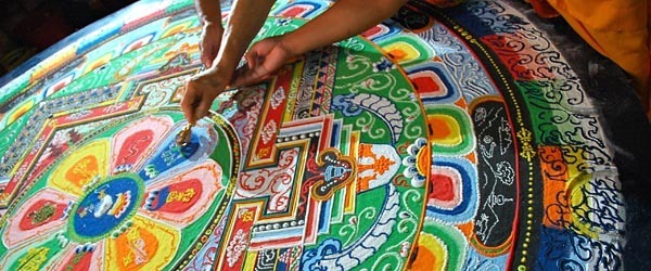 Drawing a Mandala in Nepal