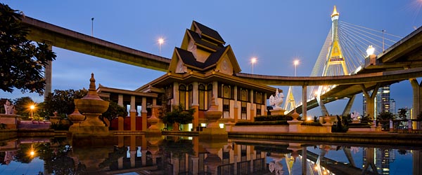 A monastery and bridge in Bangkok