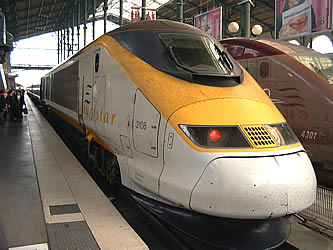 The Eurostar train waiting to take us to Paris