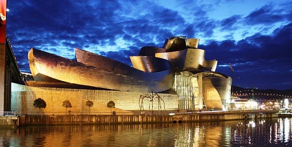 The Bilbao Guggenheim over Nervion river