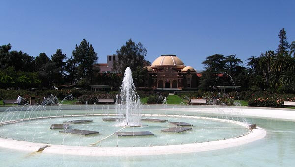 The Rose Garden fountain in Exposition Park