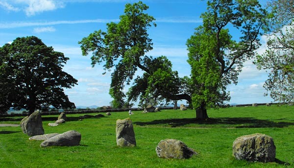 Cumbria's famous stone circle Long Meg and Her Daughters