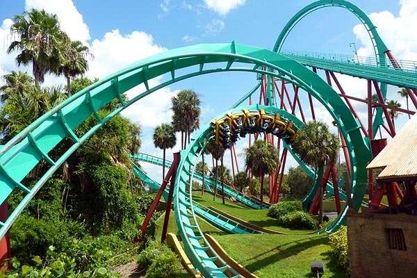 The Thrillville roller coaster in Busch Gardens, Florida