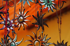 Sun pendants for sale at the San Carlos hippy market