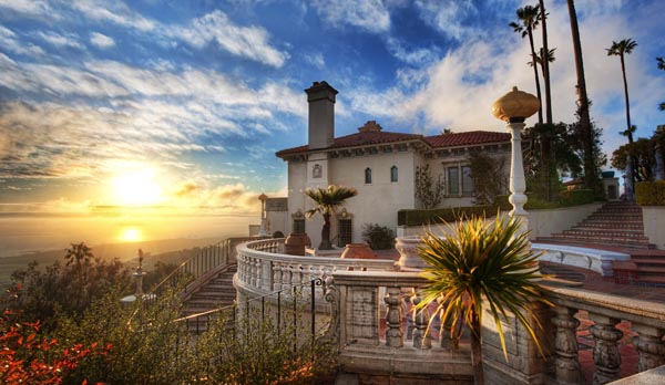 Sunset at Hearst Castle in California