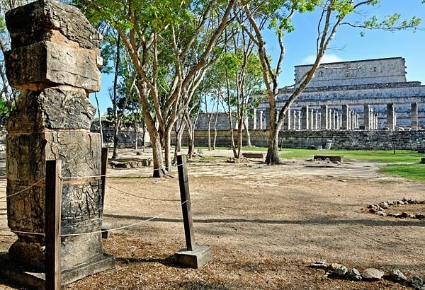 Restored column at Chichen Itza