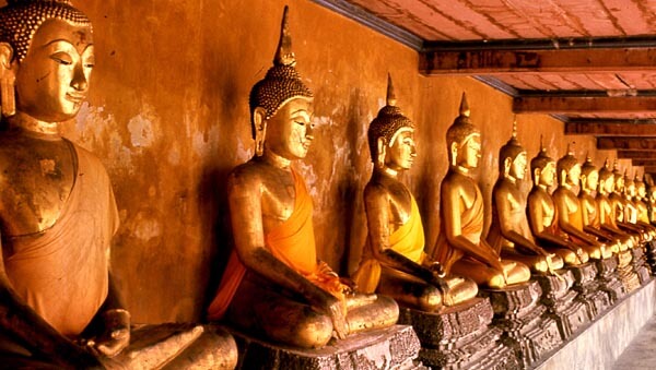 Buddhas in a Thai temple