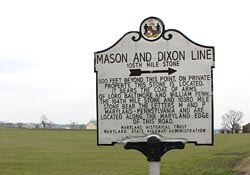 Sign for the Mason Dixon Line