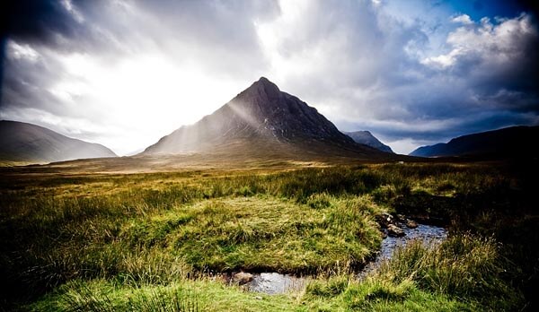 Glen Coe in Scotland seen from the Great Glen Way