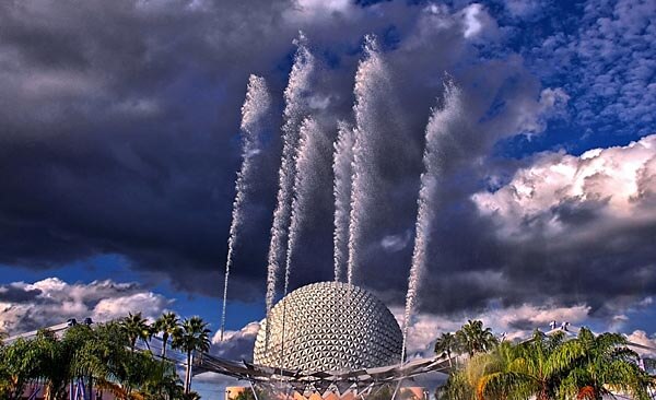 The futuristic Epcot Center in Florida