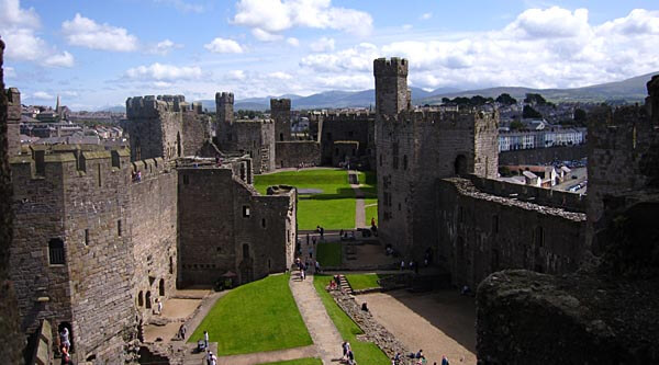 The impressive Caernarfon Castle in Wales