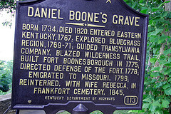 Sign at Daniel Boone's Grave