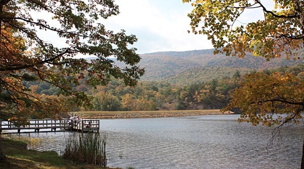 Lake at the Douthat State Park