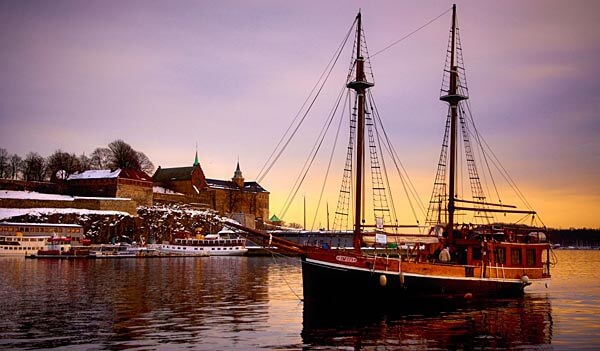 Sailing ship in Oslo harbor