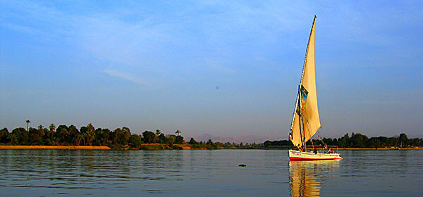 A dhow on the Nile river