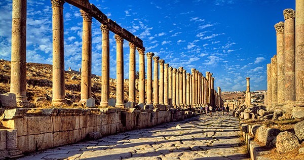 The Cardo Maximus in Jerash, Jordan