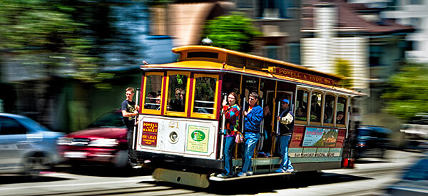 Modern cable car in San Francisco