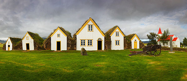 Historic houses in Glambauer, Iceland