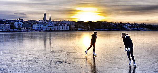 Morning skaters in Reykjavik