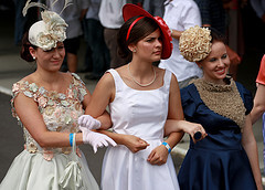 Girls in vintage dresses