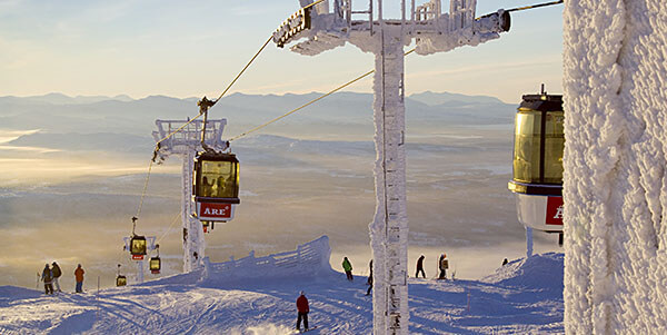 Skiing in Areskutan, Sweden