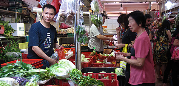 The Kreta Ayer Wet Market in Singapore's Chinatown