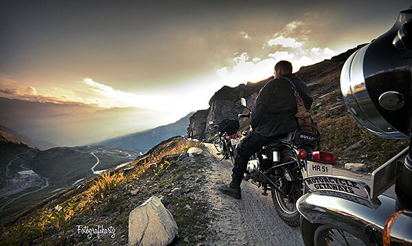 Motorcycle touring in mountains